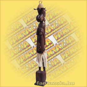 Asmat szobor kalapos, 80 cm