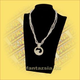 Gyöngylánc fehér,kagyló medállal