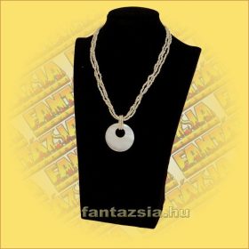 Gyöngylánc bézs,kagyló medállal