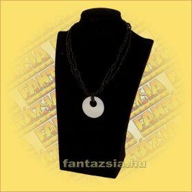 Gyöngylánc fekete,kagyló medállal