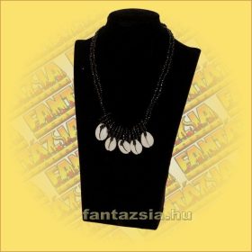 Gyöngylánc kagylóval,fekete