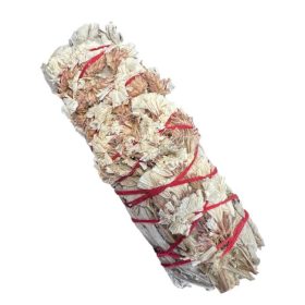 Meditáció- Fehér Zsálya köteg virágszirmokkal