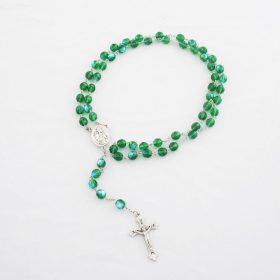 Rózsafüzér-Csiszolt kristály-zöld