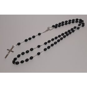 Rózsafüzér-Fa fémkereszttel-fekete