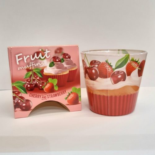 Illatos Gyertya-Fruit Muffins-Cherry and Strawberry