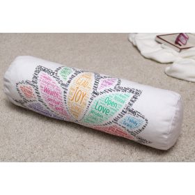 Hengerpárna - Lótusz Angol Pozitív Üzenetekkel/Fehér